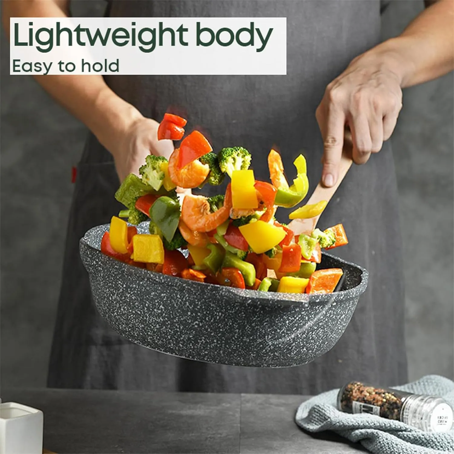 10Pcs Pots and Pans Set,nonstick Cookware Set Kitchen Cooking Set,Non-toxic Healthy Granite Induction Cookware Sets with firm heat-resistant handle(PFOA Free)
