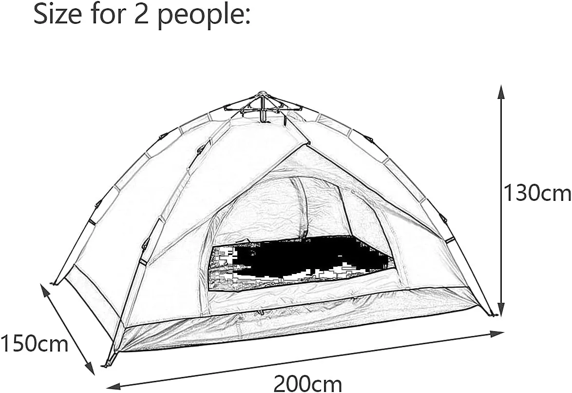 2-4 Person Camping Tent,with Moisture-Proof pad and Hammock Waterproof & Windproof Tent for Outdoor,Hiking,Glamping,Mountaineering and Travel (Dark Green Width 2m) (Dark Green Width 1.5m)