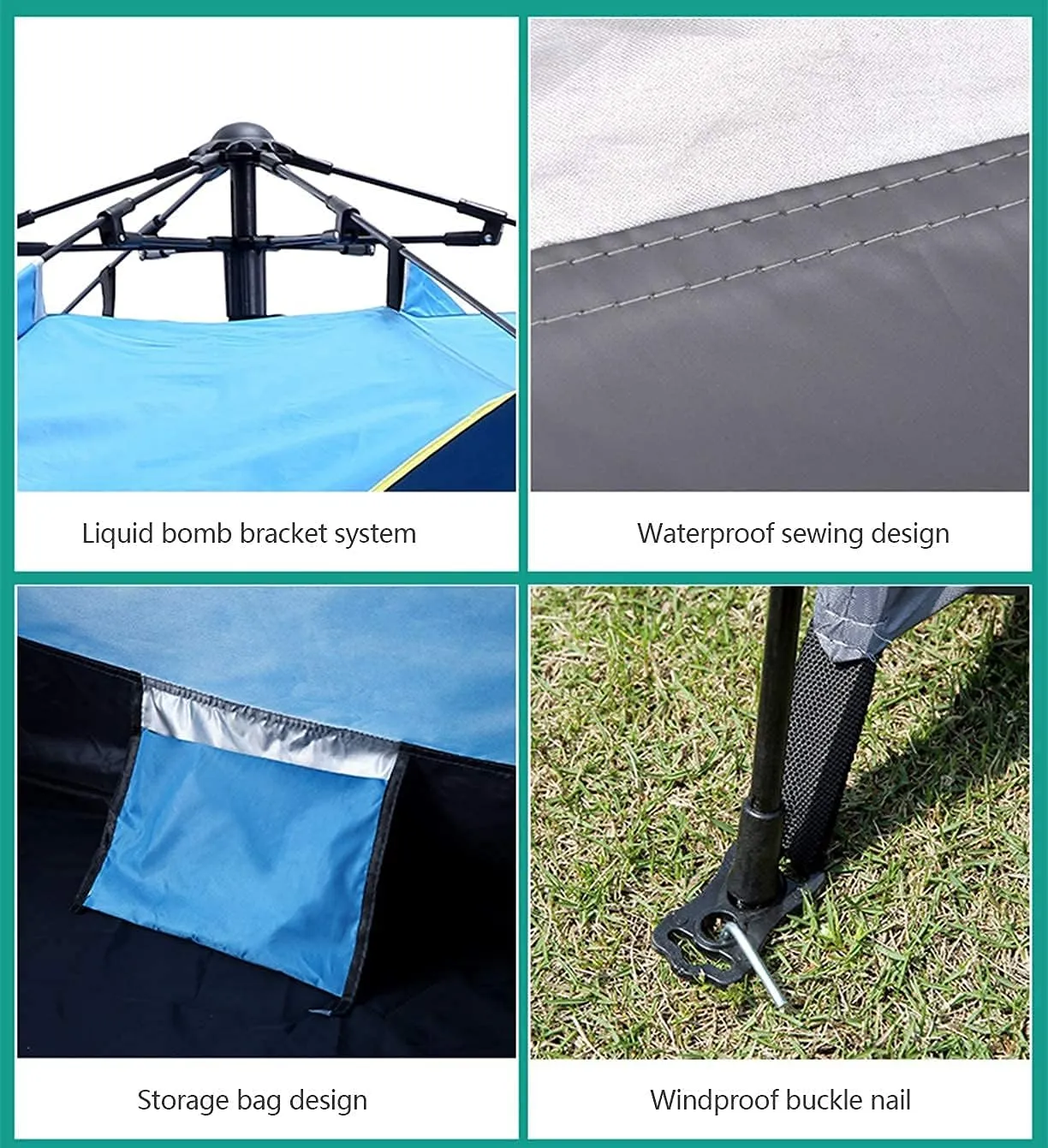 2-4 Person Camping Tent,with Moisture-Proof pad and Hammock Waterproof & Windproof Tent for Outdoor,Hiking,Glamping,Mountaineering and Travel (Dark Green Width 2m) (Dark Green Width 1.5m)
