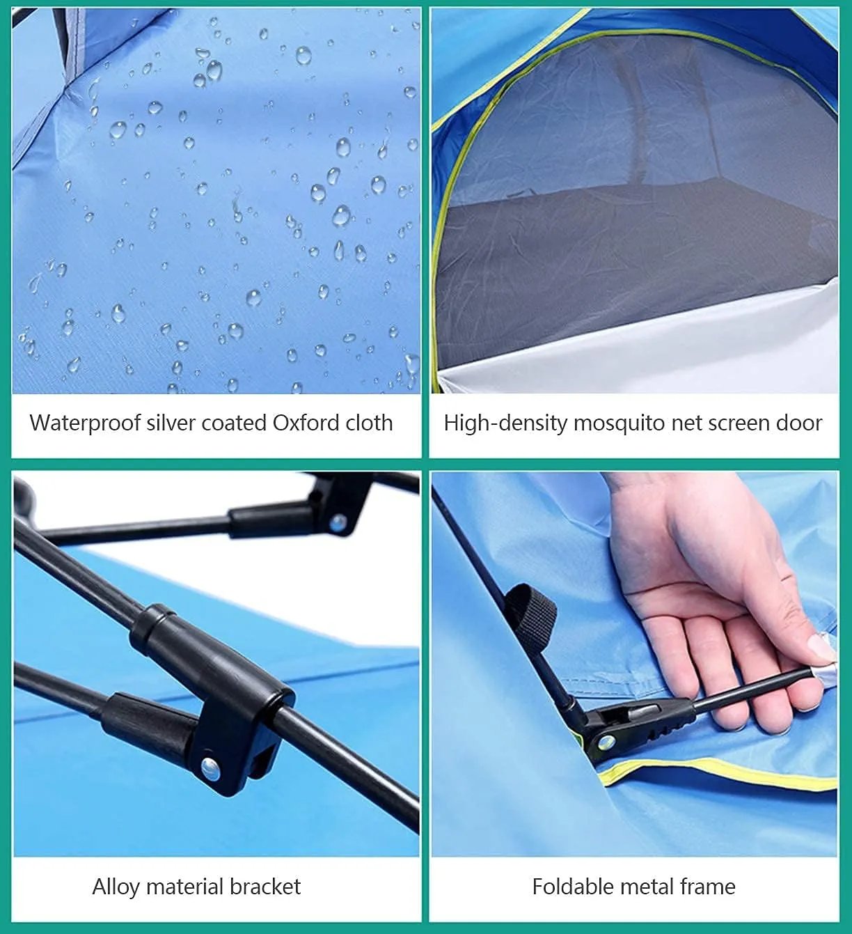 2-4 Person Camping Tent,with Moisture-Proof pad and Hammock Waterproof & Windproof Tent for Outdoor,Hiking,Glamping,Mountaineering and Travel (Dark Green Width 2m) (Dark Green Width 1.5m)