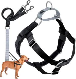 2 Hounds Design Freedom No Pull Dog Harness, Adjustable Harness, Easy Walking & Comfortable Control, Fits Small, Medium & Large Dogs, Solid Colors, Made in USA, 1" LG, Black