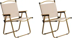 2 Pack Lightweight Folding Camping Chair for Adults,Portable Outdoor Picnic Beach Lawn Chairs,Foldable Camp Chairs,Lawn Camping Chair,with Metal Frame,for Patio Pool Fishing Yard Garden (Khaki)