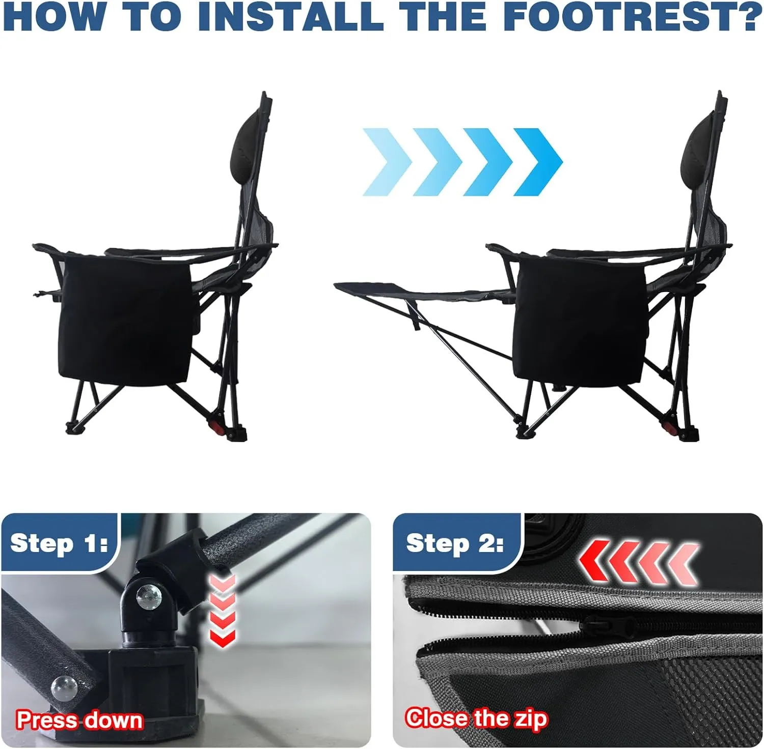 2-Pack Reclining Camping Chair 4 Position with Foot Rest Comfortable for Adults 265Ibs Folding Lounger Mesh Beach Chair with Cooler Bag,Cotton Cushion and Cup Holder for Outdoor Patio