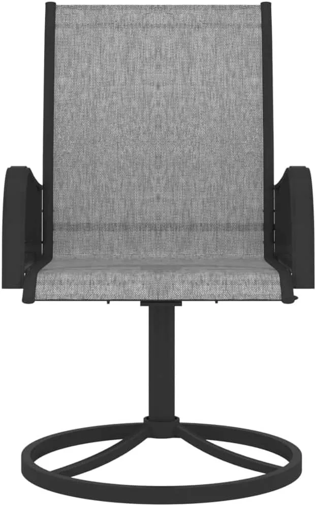 2-Piece Patio Swivel Chairs with Textilene Fabric and Steel Frame, 360-Degree Rotation Outdoor Lounge Chairs for Backyard, Poolside, Deck and Sunroom Furniture (Gray)