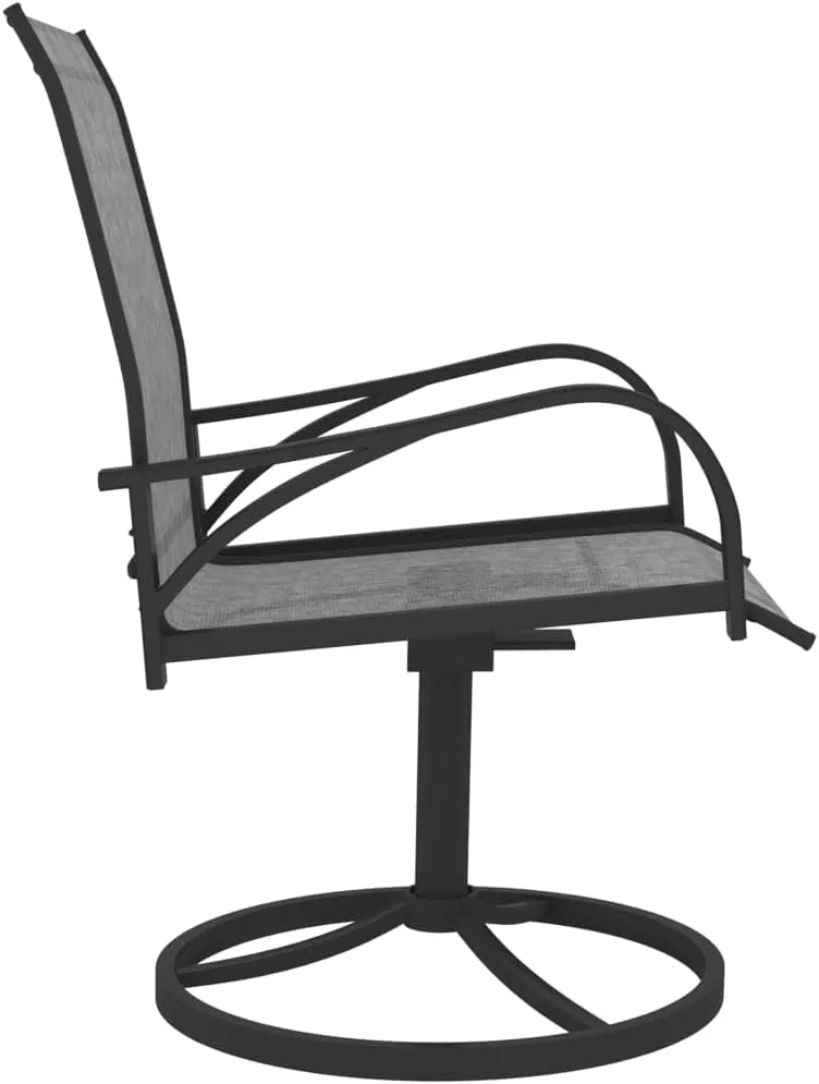2-Piece Patio Swivel Chairs with Textilene Fabric and Steel Frame, 360-Degree Rotation Outdoor Lounge Chairs for Backyard, Poolside, Deck and Sunroom Furniture (Gray)