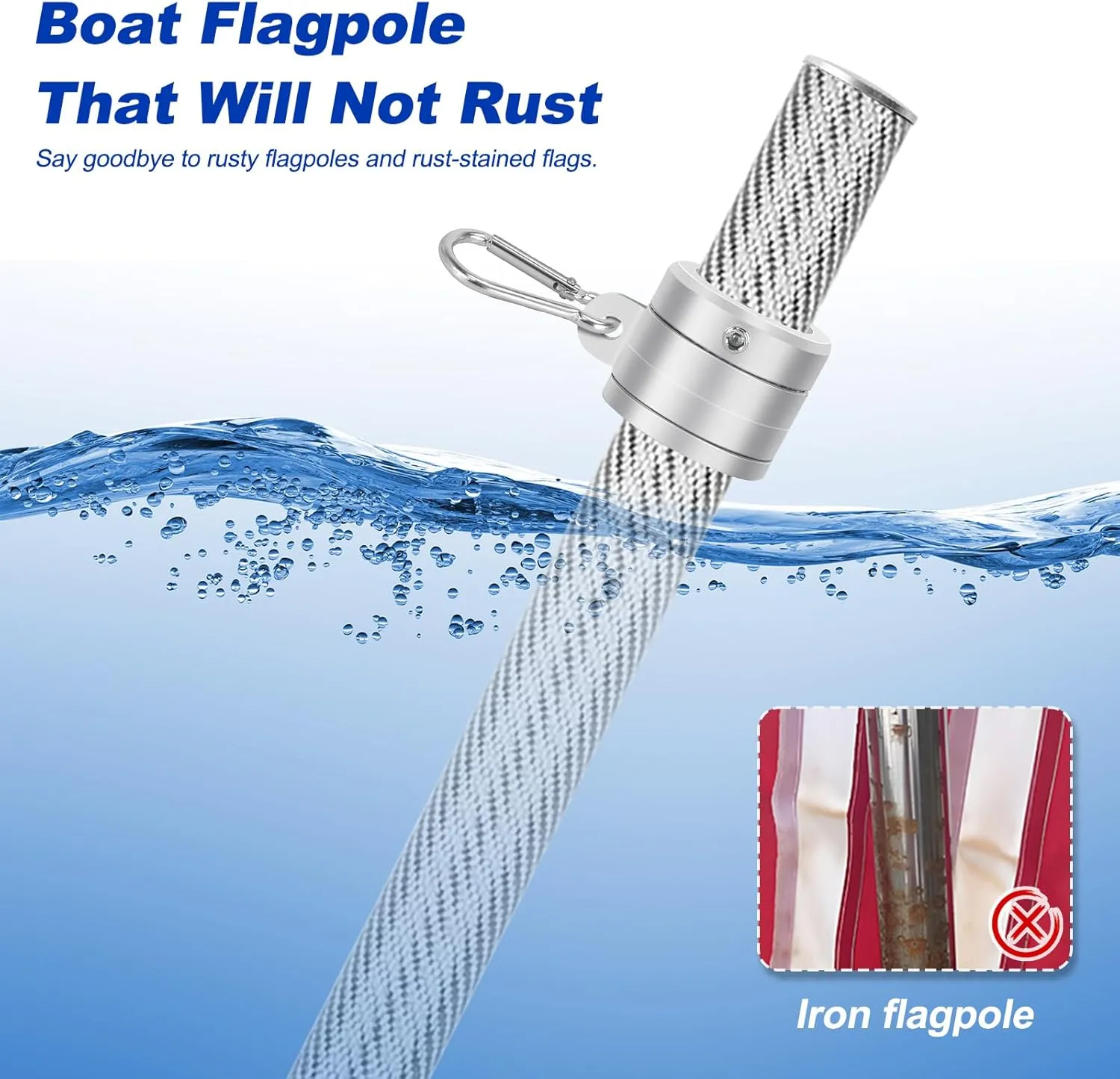 24In/30In Boat Flag Pole
