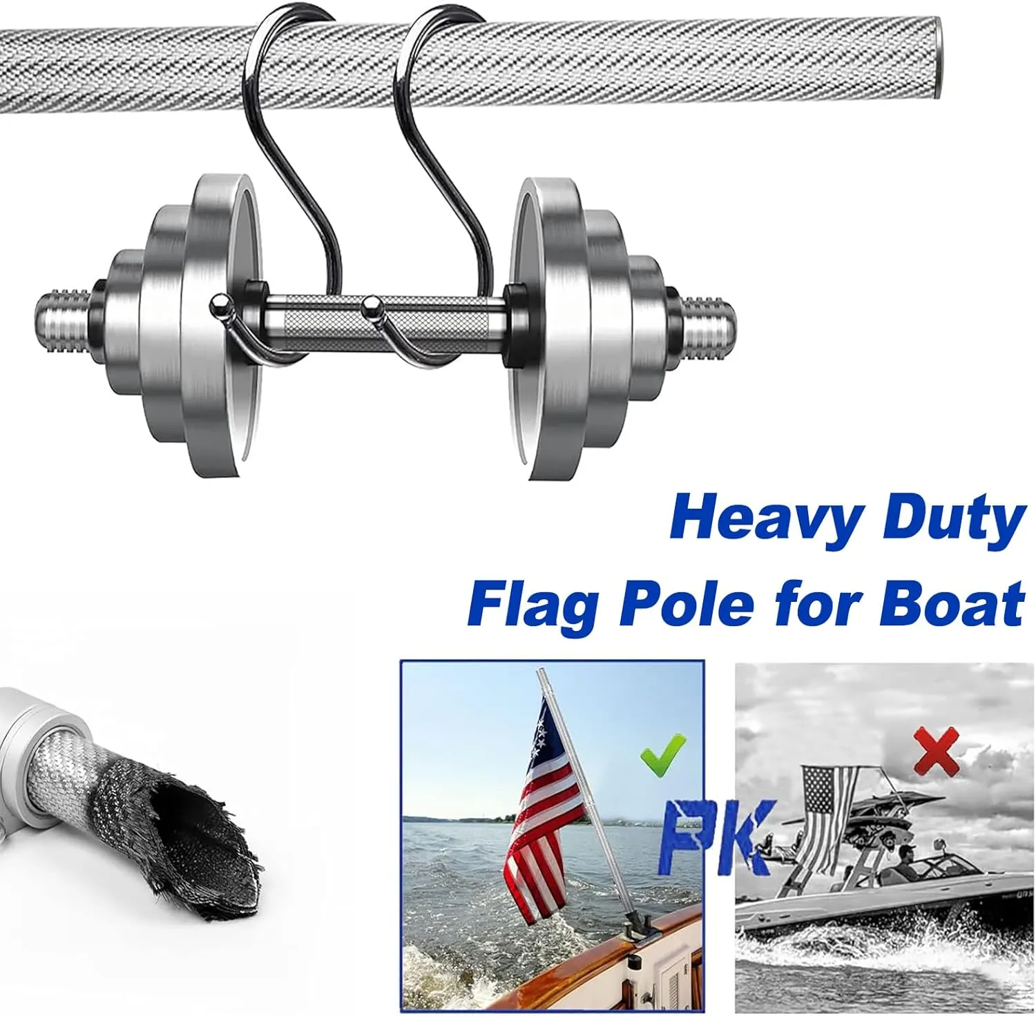 24In/30In Boat Flag Pole