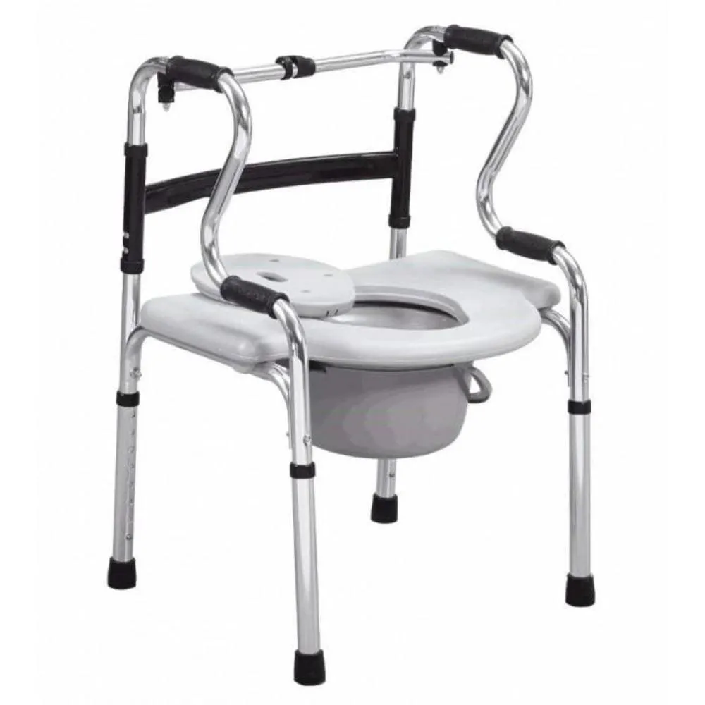 3 in 1 Adjustable Foldable Shower Commode & Walker | Fair