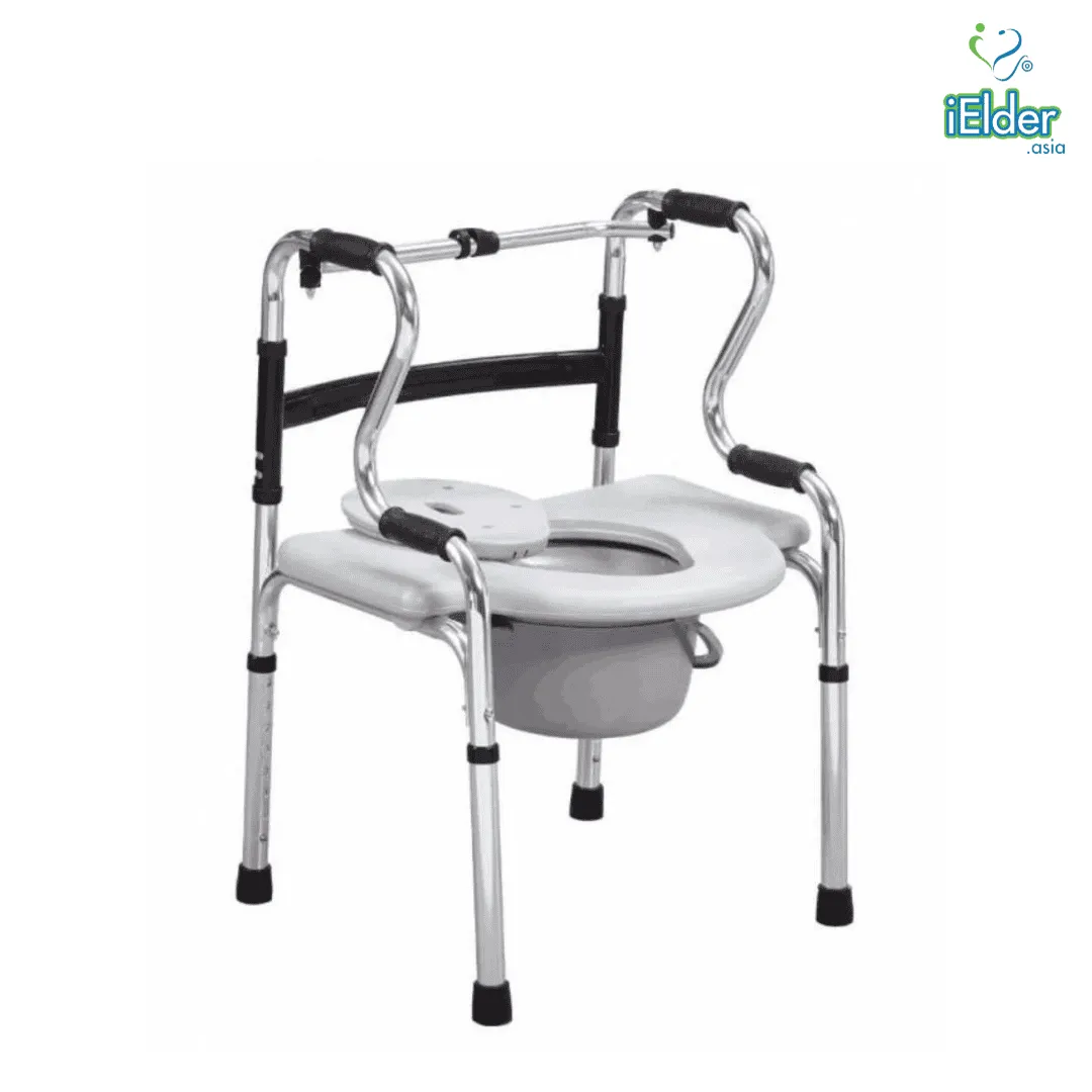 3 in 1 Adjustable Foldable Shower Commode & Walker | Fair