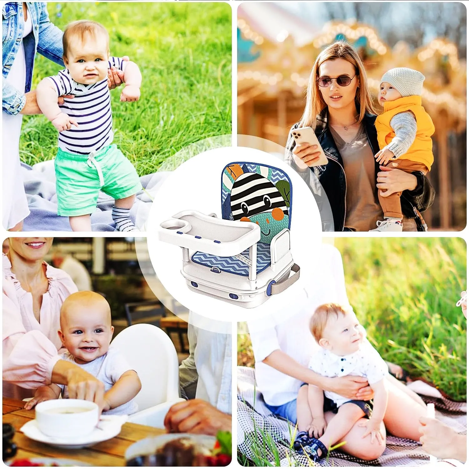 3-in-1 Baby Dining Booster Seat with Music