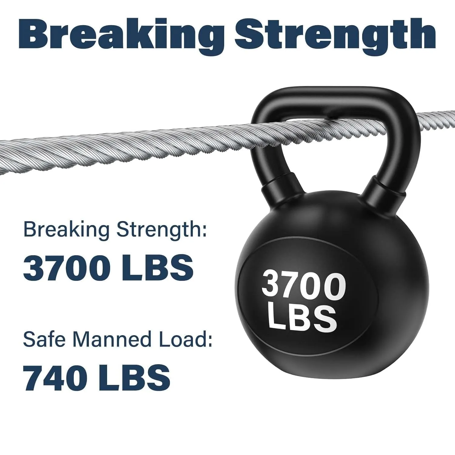 3/16 Wire Rope, 100ft Stainless Steel Cable with Wire Rope Clamps & Thimble, 3700lbs Breaking Strength, 7X19 Strands Aircraft Cable for Zipline, Deck Railing, Clothesline