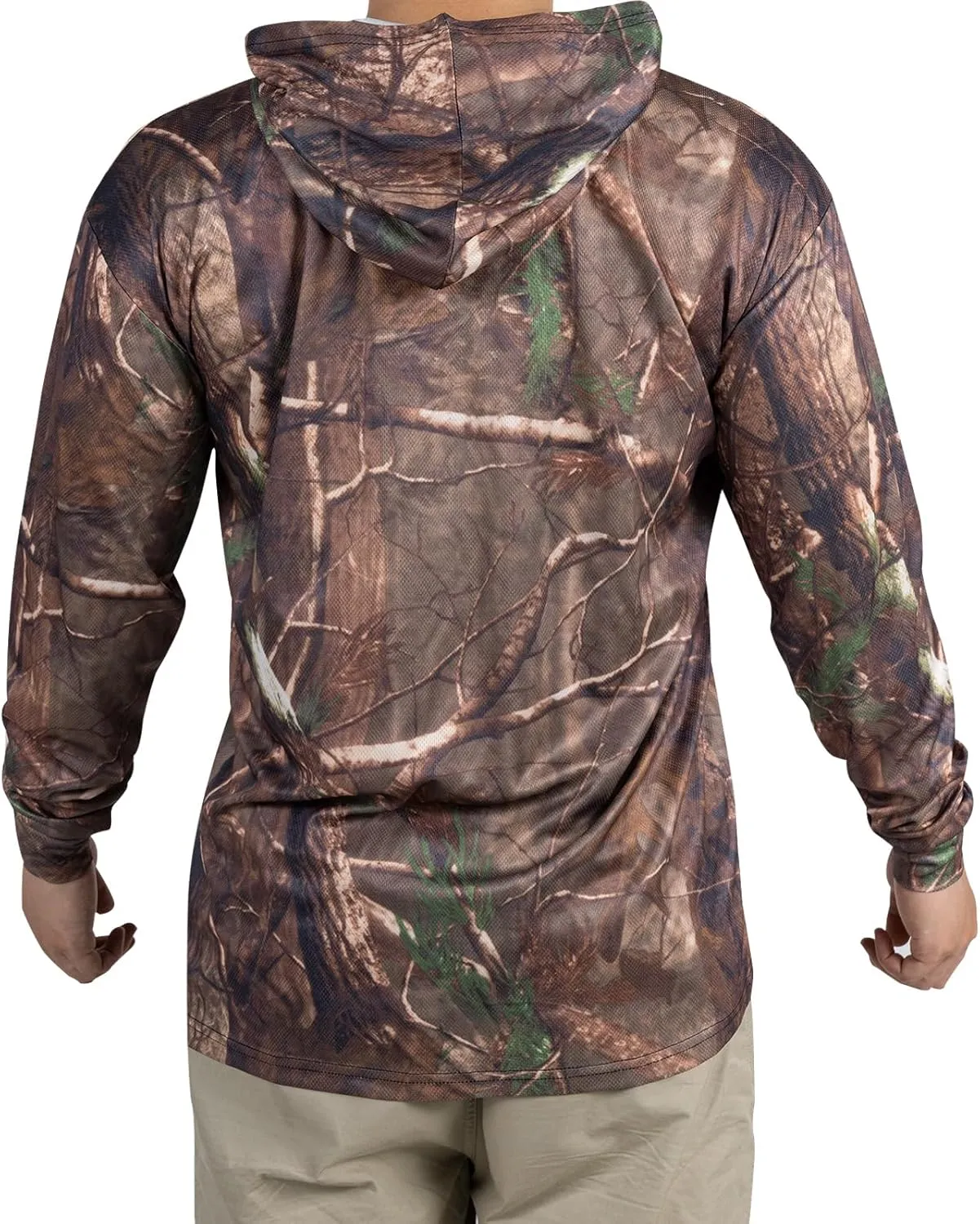 3pcs Men's Hunting Camo Shirts,Camouflage Long Sleeve Hooded Shirts for Men Lightweight Fishing Hiking Camping