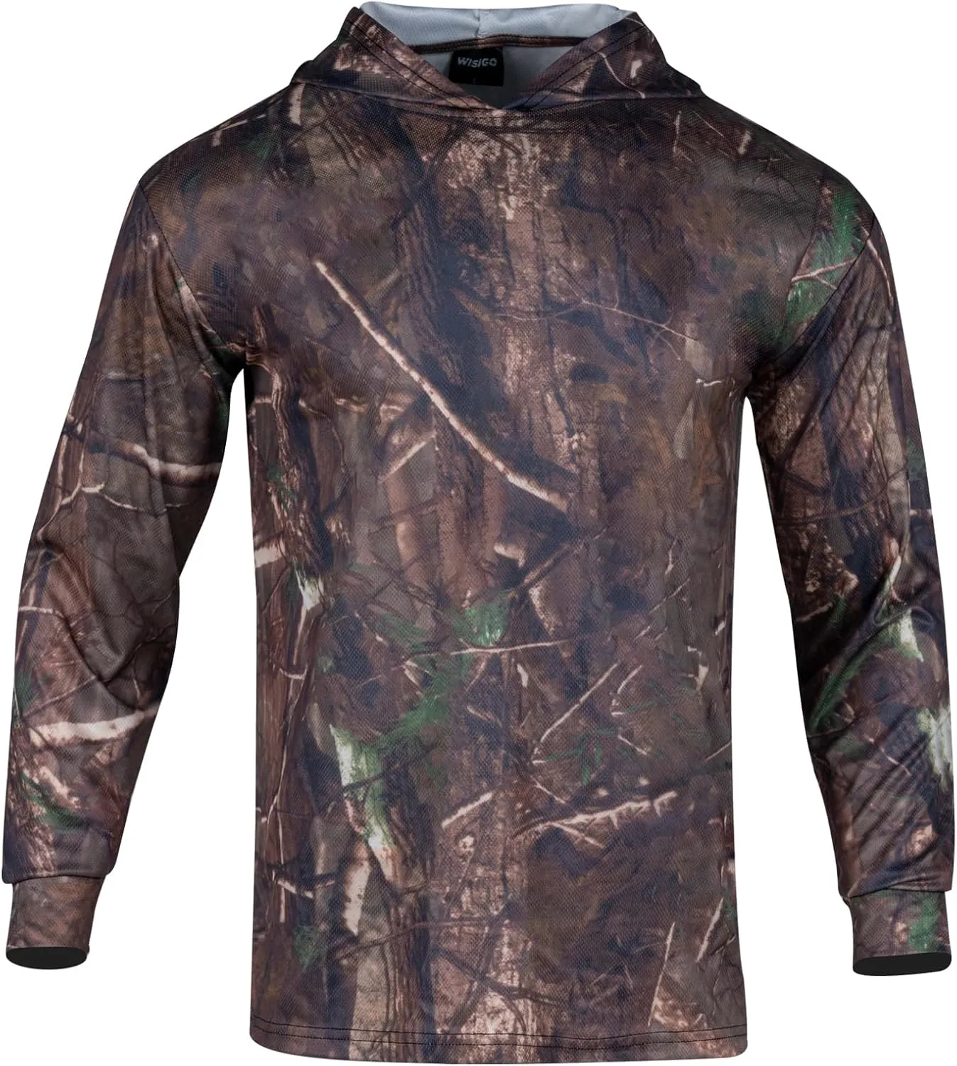 3pcs Men's Hunting Camo Shirts,Camouflage Long Sleeve Hooded Shirts for Men Lightweight Fishing Hiking Camping