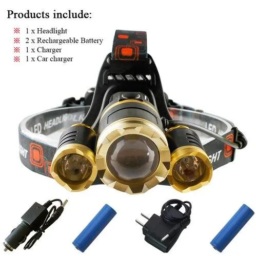 3T6 led headlamp headlights XML T6 linterna head lamp hunting head flashlight light 18650 Battery Portable Lighting headlamp