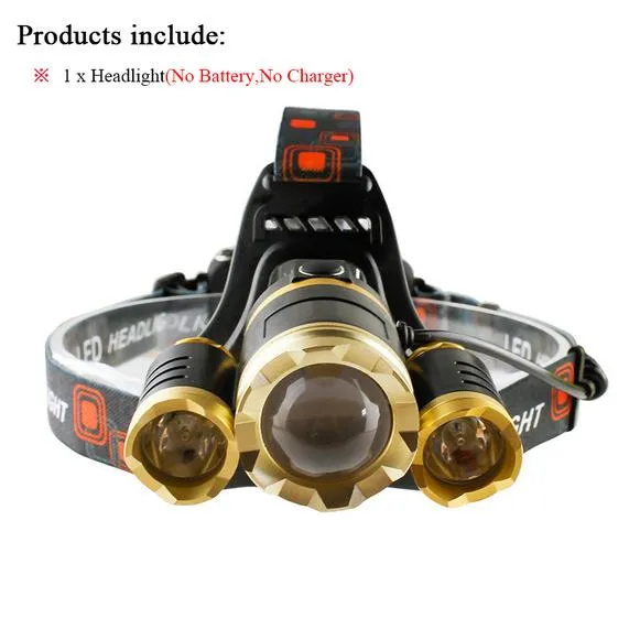 3T6 led headlamp headlights XML T6 linterna head lamp hunting head flashlight light 18650 Battery Portable Lighting headlamp