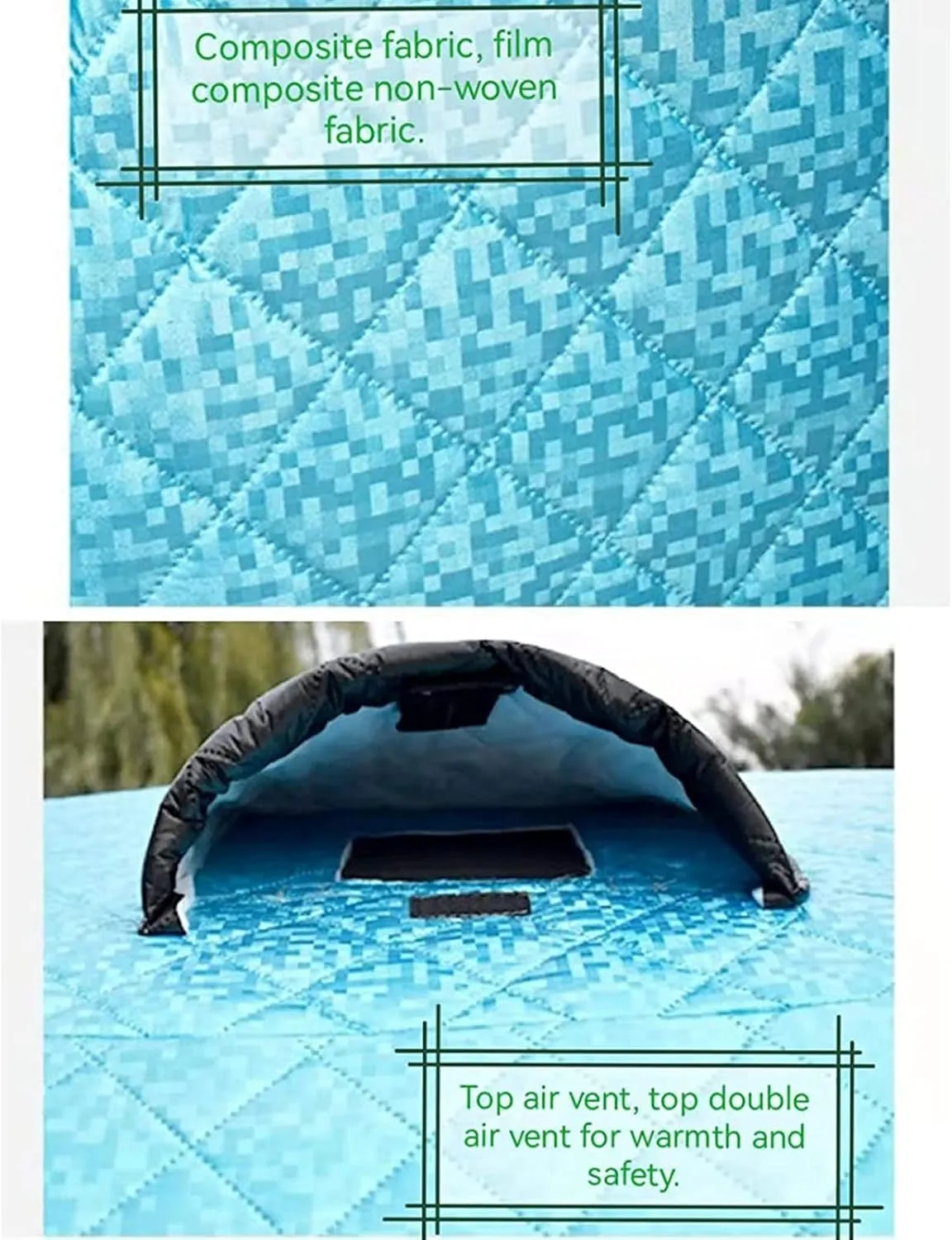 4 Layers Thick Winter Fishing Shelter Cotton Warm Outdoor Windproof and Waterproof Camping Automatic Ice Fishing Tent with Pegs