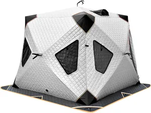 4 Layers Thick Winter Fishing Shelter Cotton Warm Outdoor Windproof and Waterproof Camping Automatic Ice Fishing Tent with Pegs