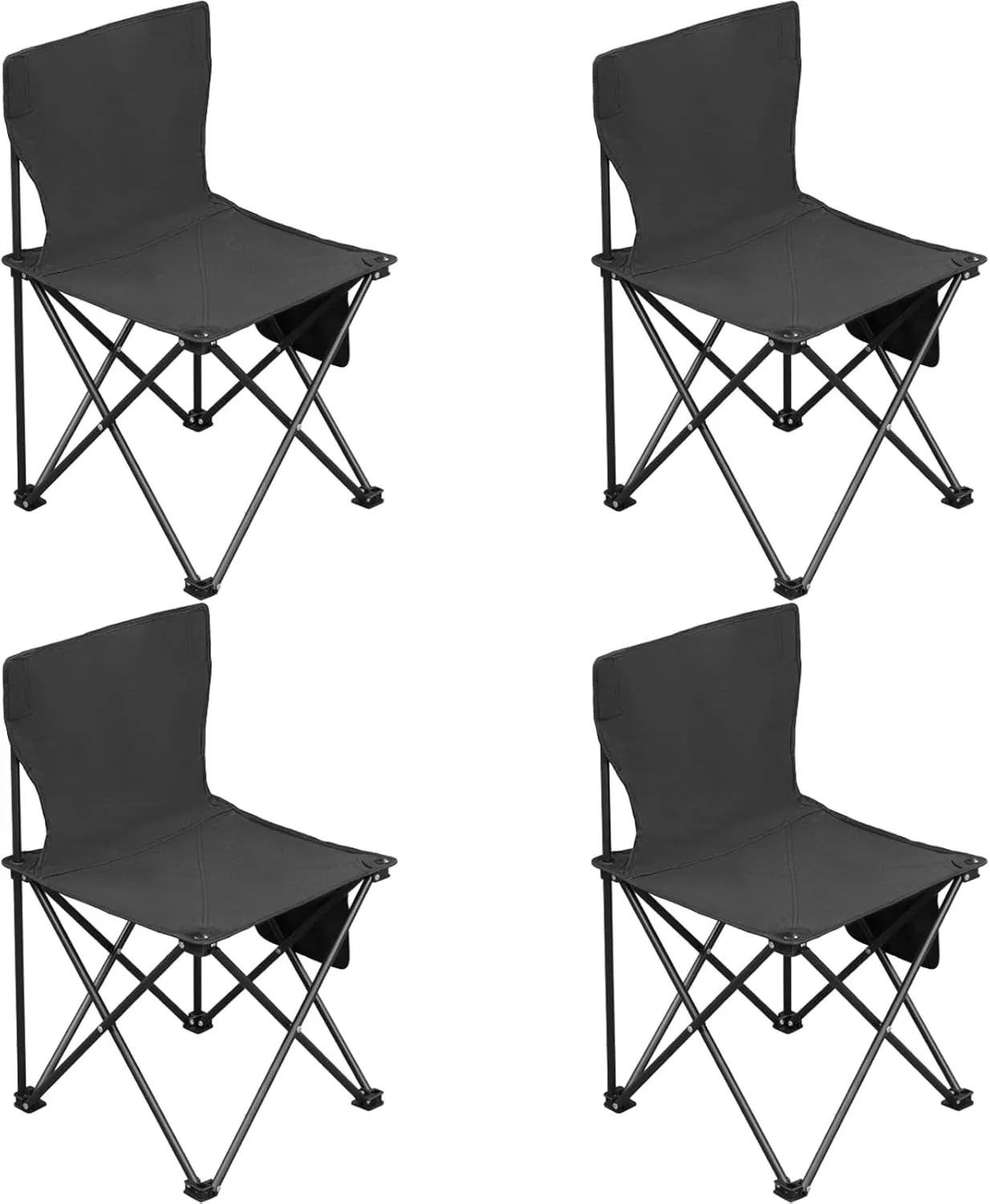 4-Piece Portable Camping Chair, Foldable Beach Chair, Equipped with A Convenient Bag and Comfortable Low Seat, Suitable for Outdoor Camping, Barbecue, Beach, Mountaineering