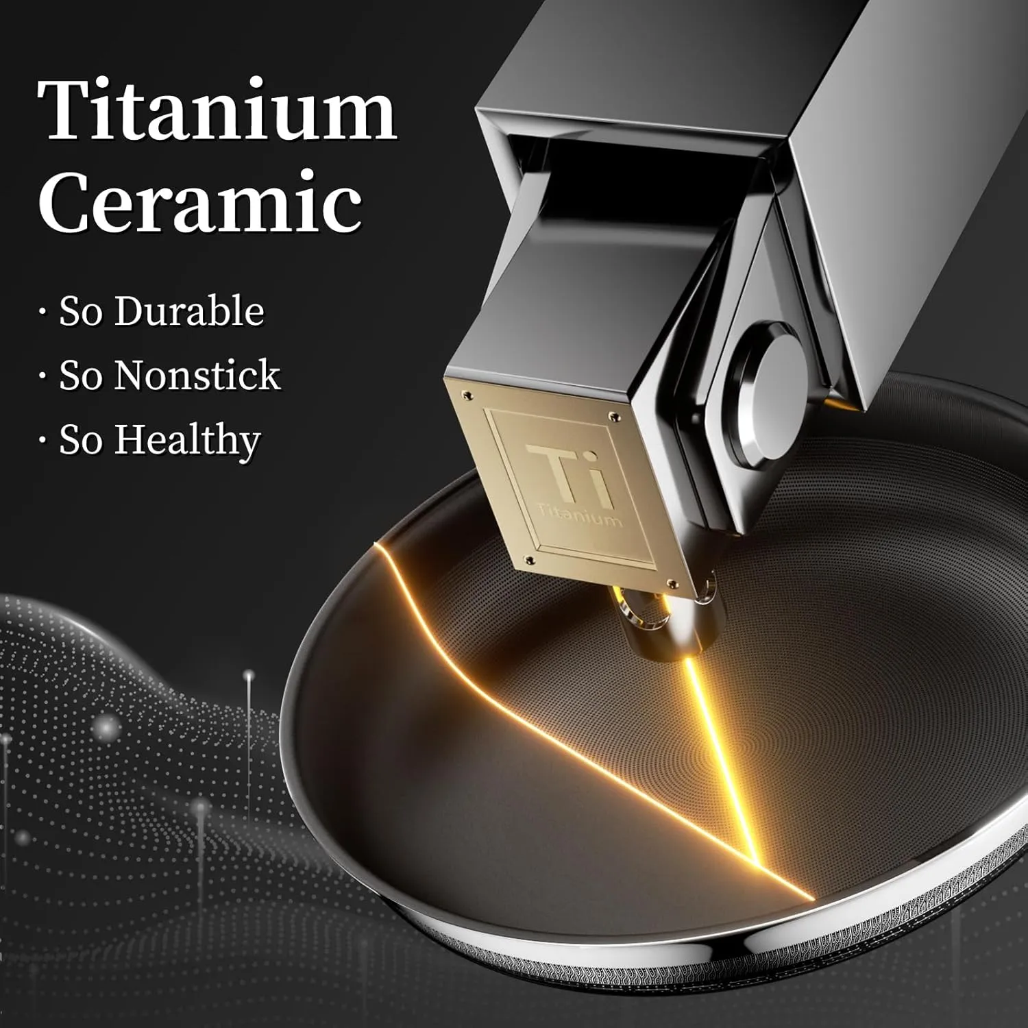 8 Inch Nonstick Titanium Ceramic Frying Pan Tri-Ply Stainless Steel Frying Pan Skillet Kitchen Cooking Pan Compatible with All Cooktops Dishwasher and Oven Safe PFOA Free