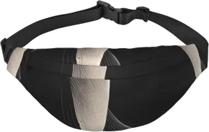 Abstract Curves Men'S And Women'S Waist Pack, Crossbody Bag With Adjustable Belt For Running, Traveling, Sports, Hiking