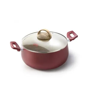Accademia Mugnano Granito Rosa Pot with Glass Lid - 20cm