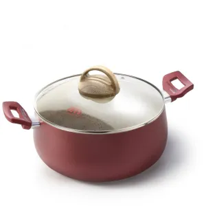 Accademia Mugnano Granito Rosa Pot with Glass Lid - 24cm