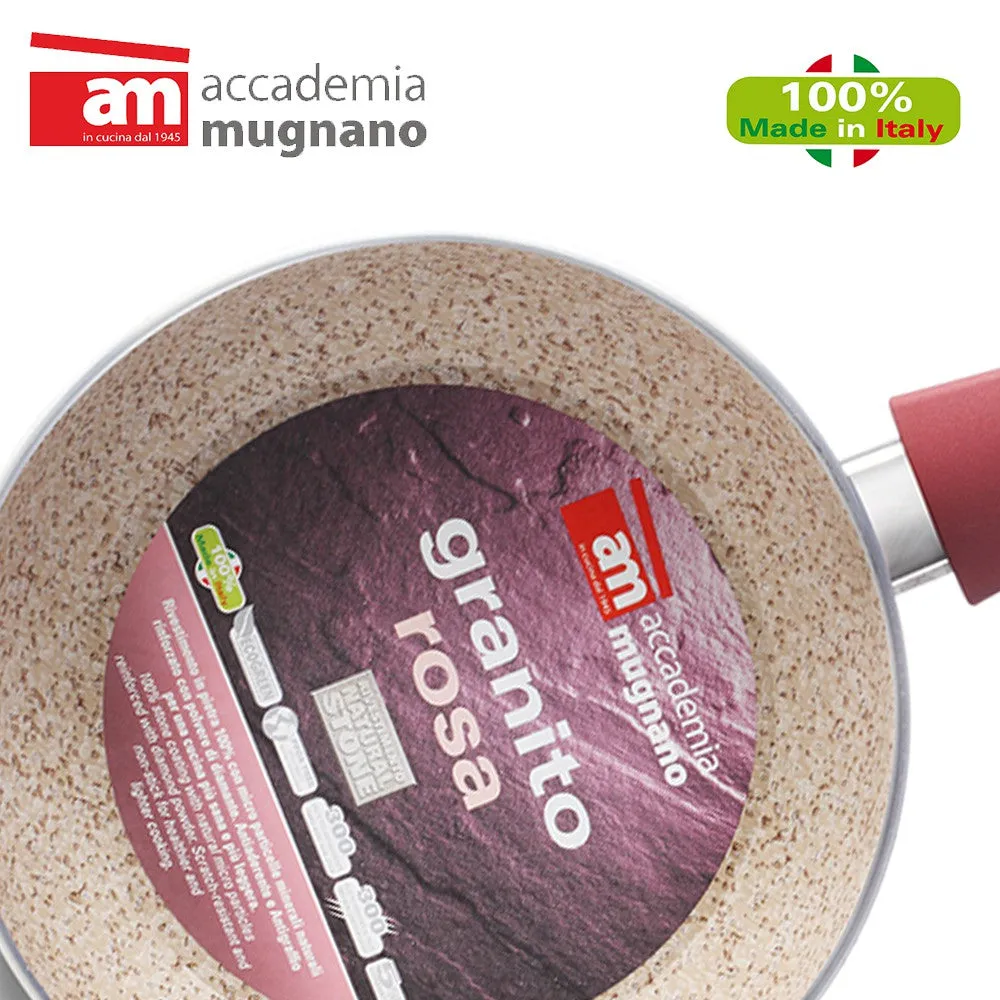 Accademia Mugnano Granito Rosa Pot with Glass Lid - 24cm