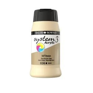 ACRYLIC PAINT - Daler Rowney - SYSTEM 3 -  500ml pot -	Buff Titanium