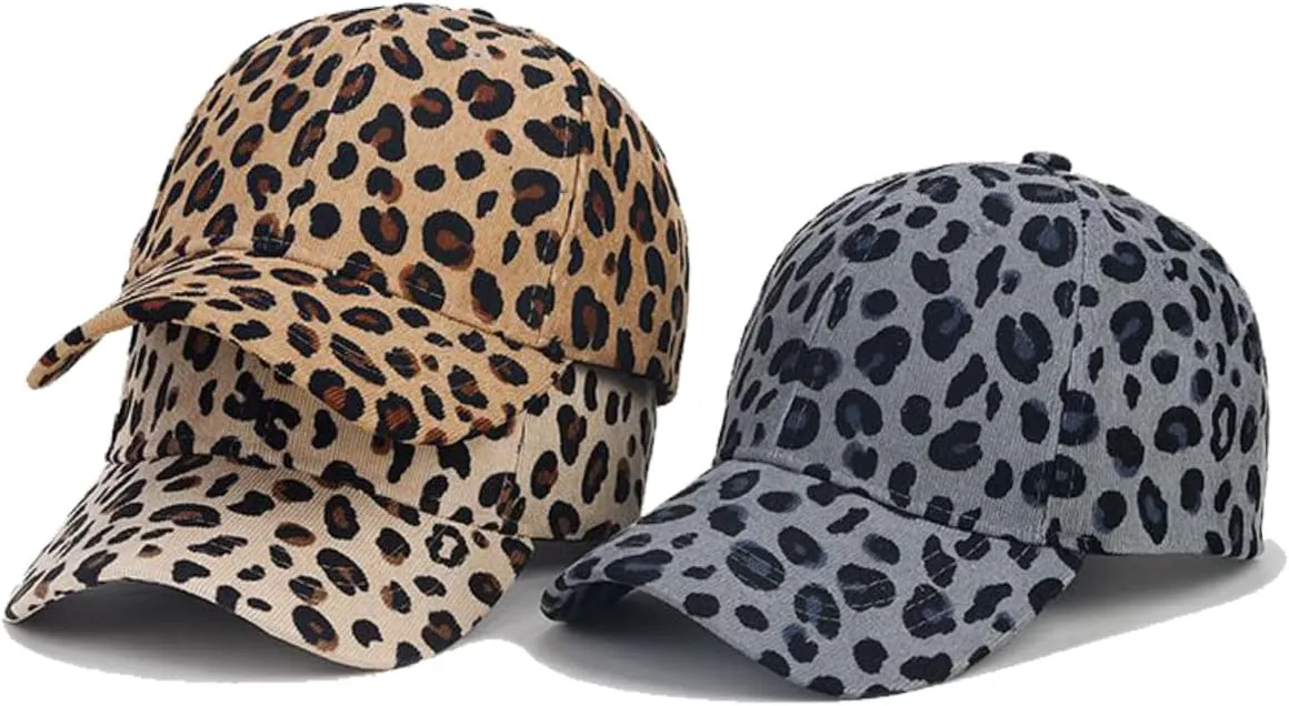 Adjustable Baseball Cap Leopard Print Hat Cotton Sunhat Headwear Outdoor Shade Sports Cap