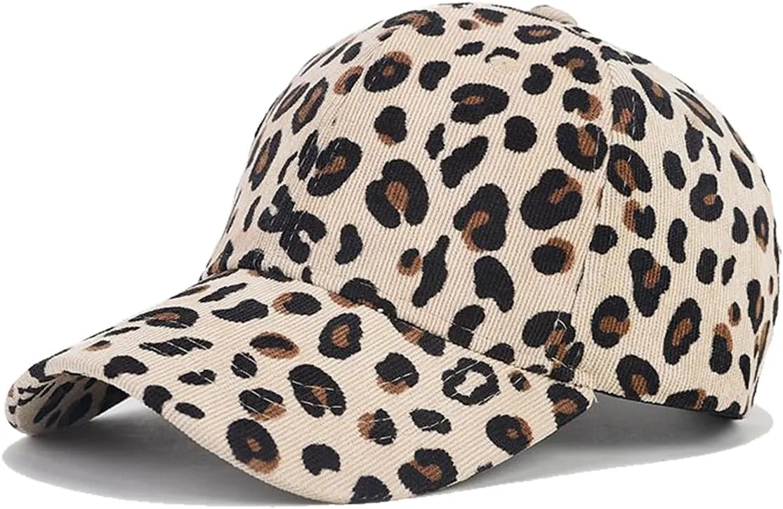 Adjustable Baseball Cap Leopard Print Hat Cotton Sunhat Headwear Outdoor Shade Sports Cap