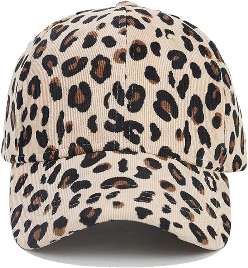 Adjustable Baseball Cap Leopard Print Hat Cotton Sunhat Headwear Outdoor Shade Sports Cap