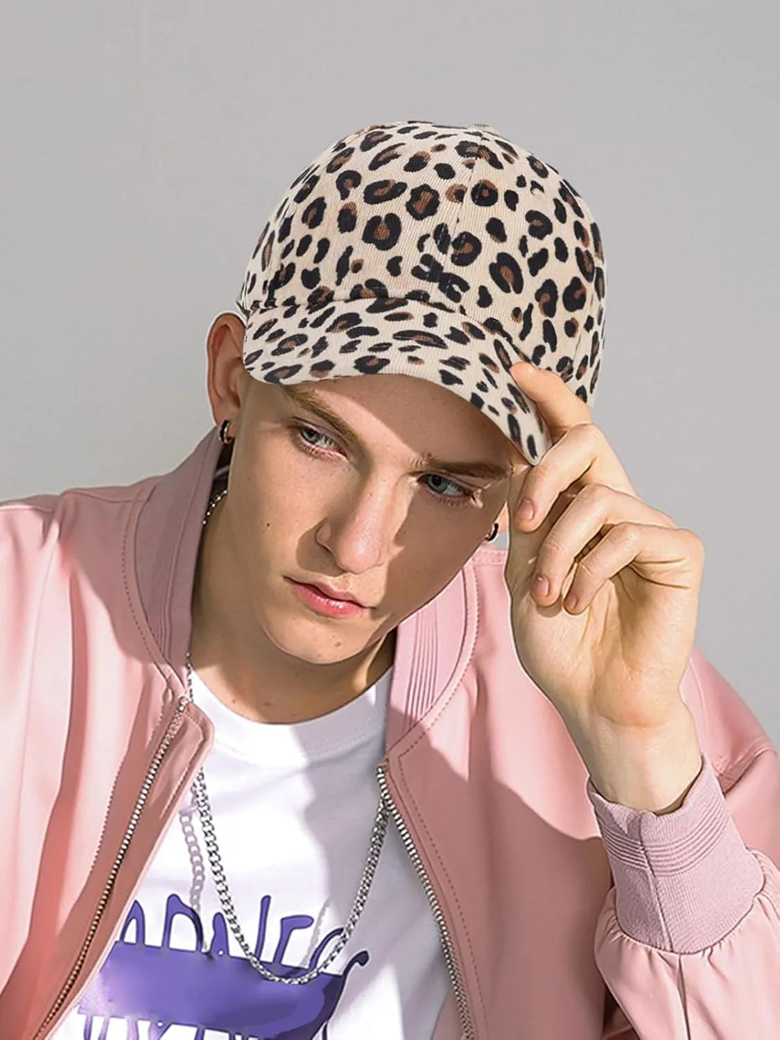 Adjustable Baseball Cap Leopard Print Hat Cotton Sunhat Headwear Outdoor Shade Sports Cap