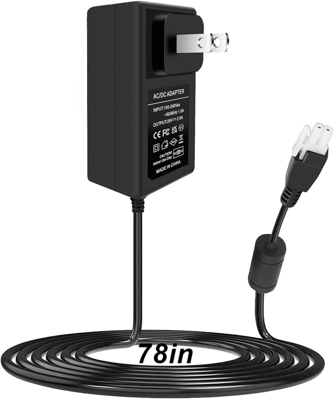 Adjustable Bed 2 Pole Power Supply Replacement for Linak – SMPS002 Power Supply(2 Pole Cable 1800mm Homeline Deskline DL IC,Compatible Leggett & Platt and Beautyrest Adjustable Bed Base