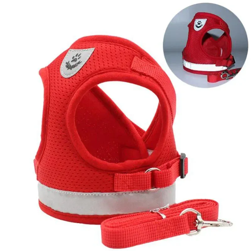 Adjustable Mesh Dog Harness Set