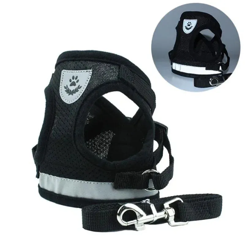 Adjustable Mesh Dog Harness Set