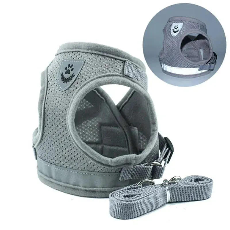 Adjustable Mesh Dog Harness Set