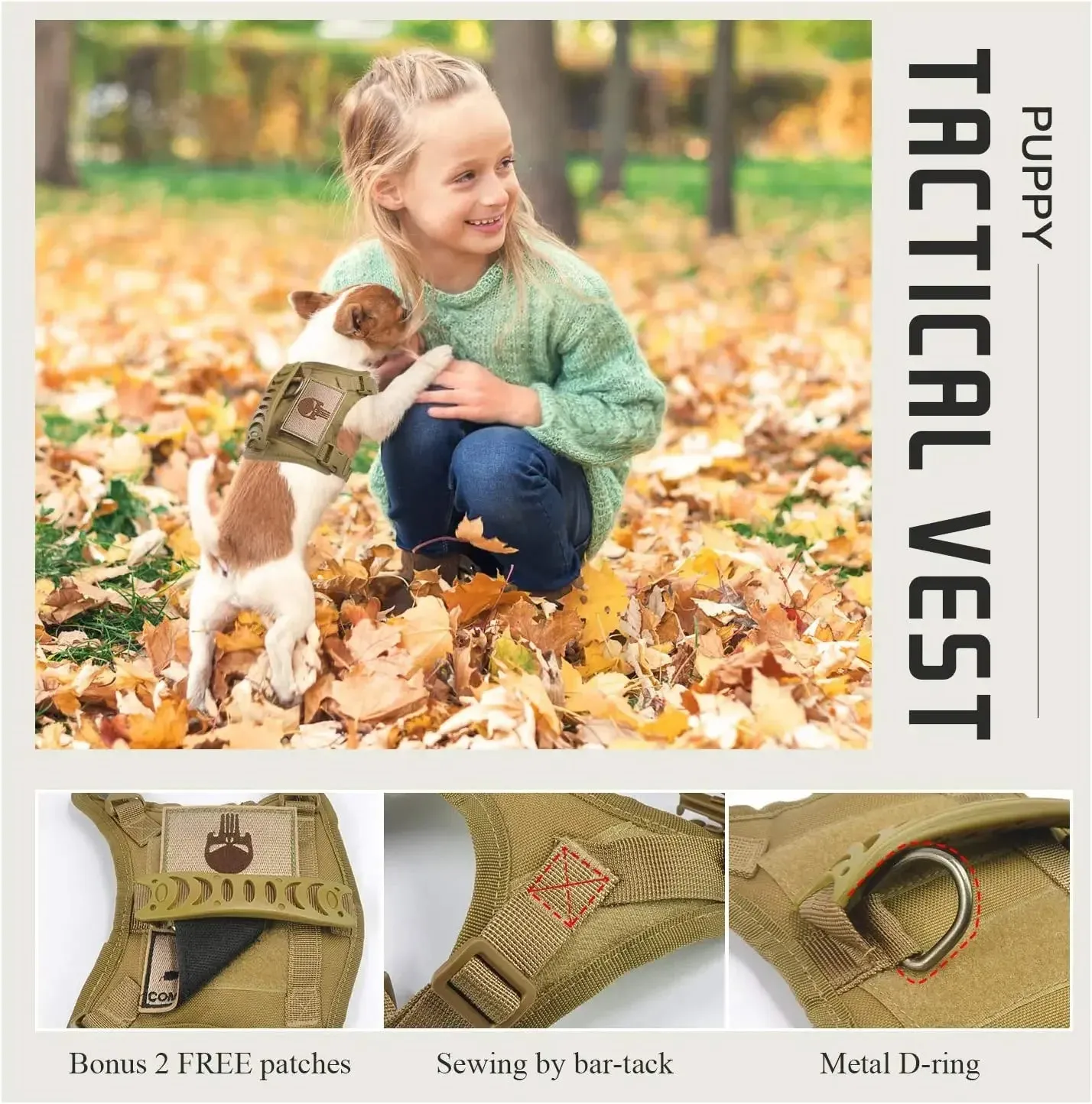 Adjustable Tactical Vest for Small Dogs