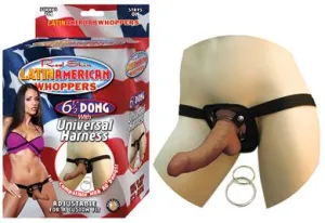 All American Whoppers 6.5-inch-dong with Universal Harness Latin