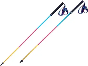 Aluminum Alloy Walking Trekking Poles, Telescopic Anti-Shock Hiking Adjustable Lightweight Walking Poles Stick, Foldable for Backpacking, Camping