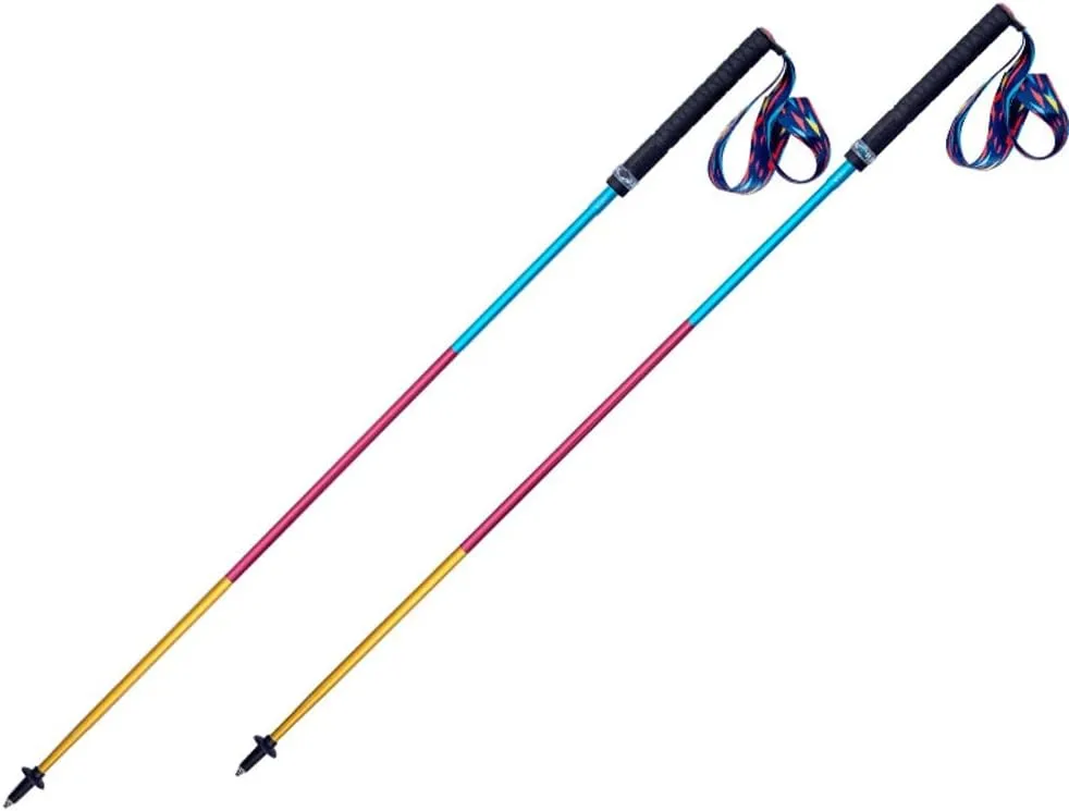 Aluminum Alloy Walking Trekking Poles, Telescopic Anti-Shock Hiking Adjustable Lightweight Walking Poles Stick, Foldable for Backpacking, Camping