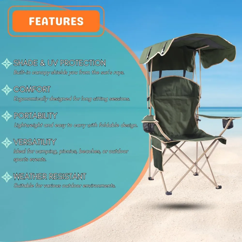 Amazing for less Folding Chair – Portable Outdoor Camping & Beach Chair (Navy (Shade), (1-Pack))
