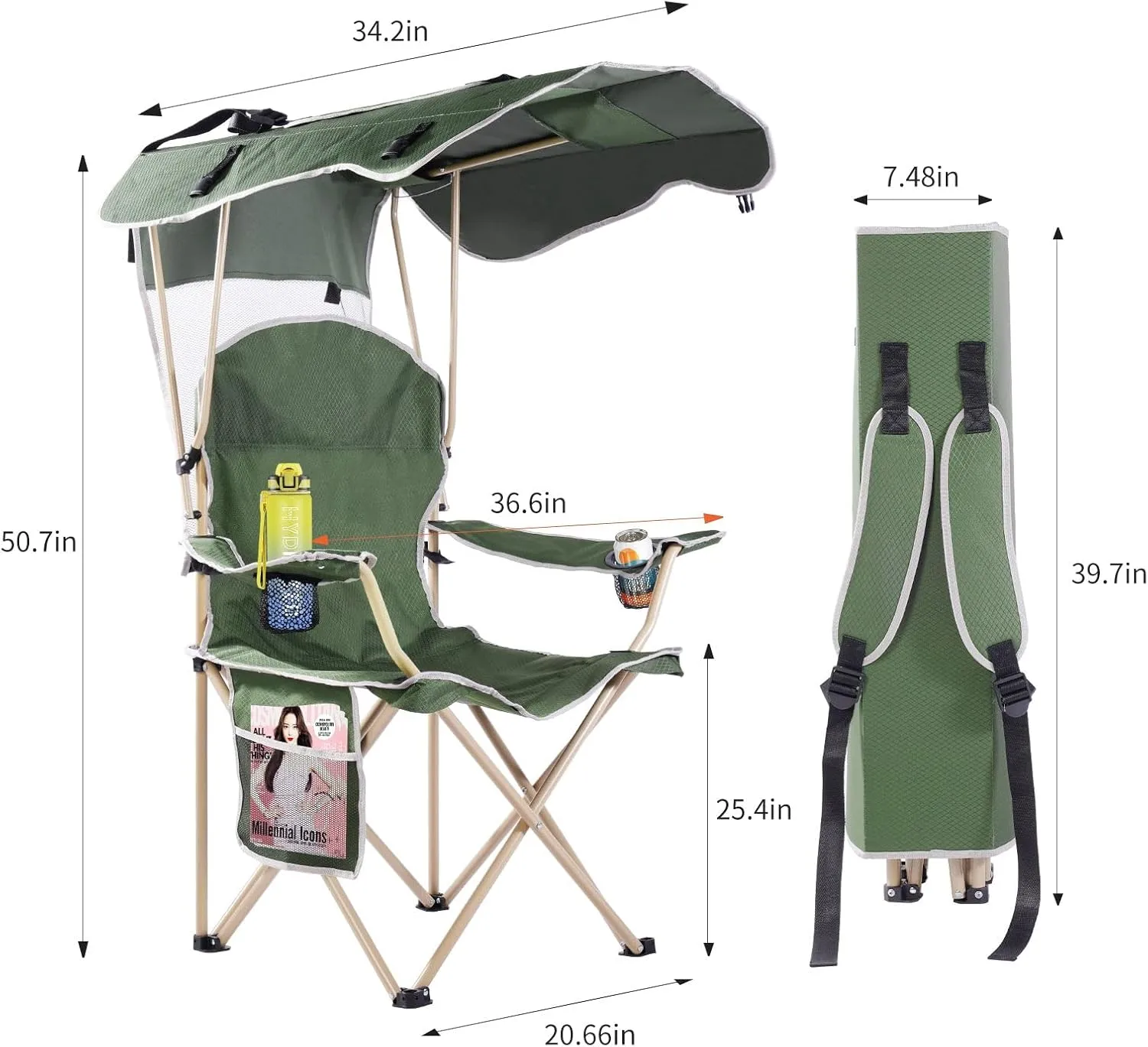Amazing for less Folding Chair – Portable Outdoor Camping & Beach Chair (Navy (Shade), (1-Pack))