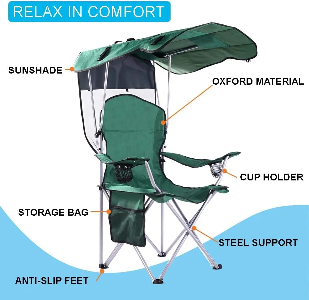 Amazing for less Folding Chair – Portable Outdoor Camping & Beach Chair (Navy (Shade), (1-Pack))
