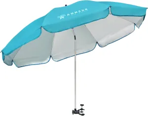 AMMSUN XL Chair Umbrella with Universal Clamp Adjustable 52 inches and 360-degree Swivel UPF 50 , Portable Clamp on Camping or Beach Chair, Stroller, Wheelchair, Golf cart, Bright Blue, Large-sized