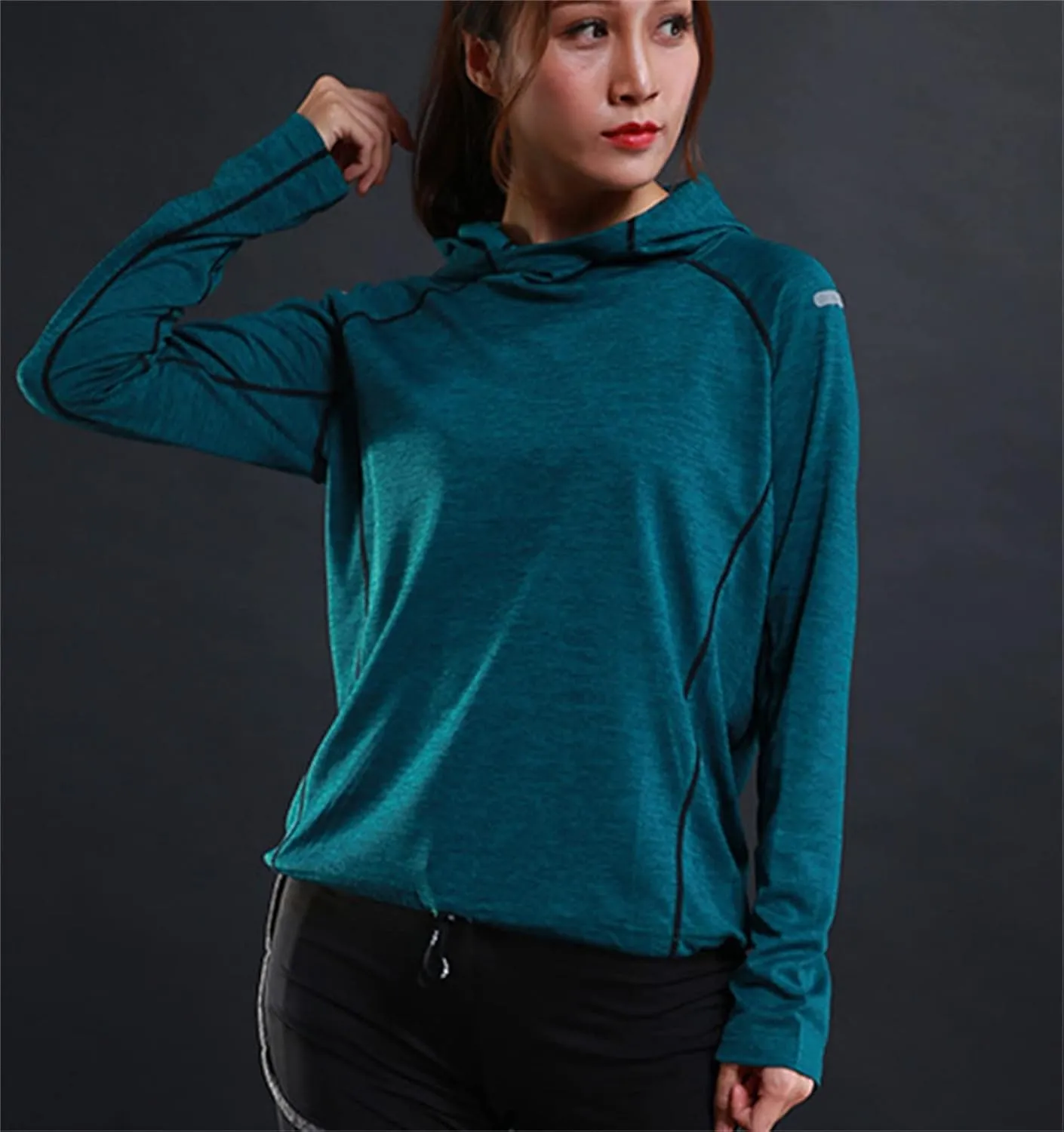Andongnywell Men's Shirt with Hood Performance Long Sleeve Sun Protection Tshirt Lightweight Top Exercise Camping Clothes