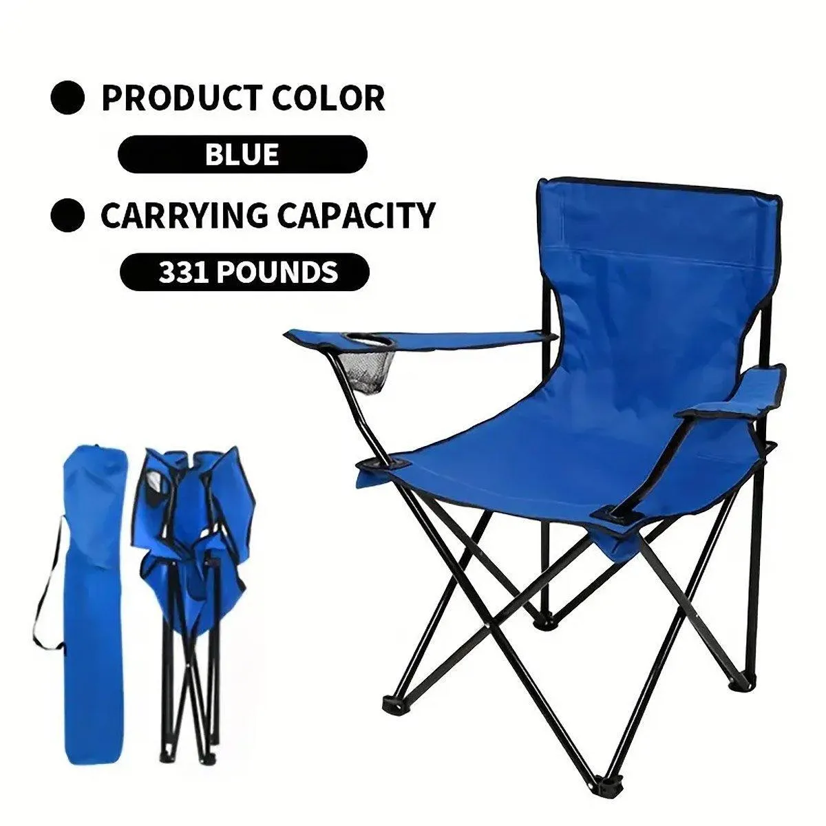 Armrest Camping Fishing Folding Chair Outdoor Portable Picnic Leisure Seat
