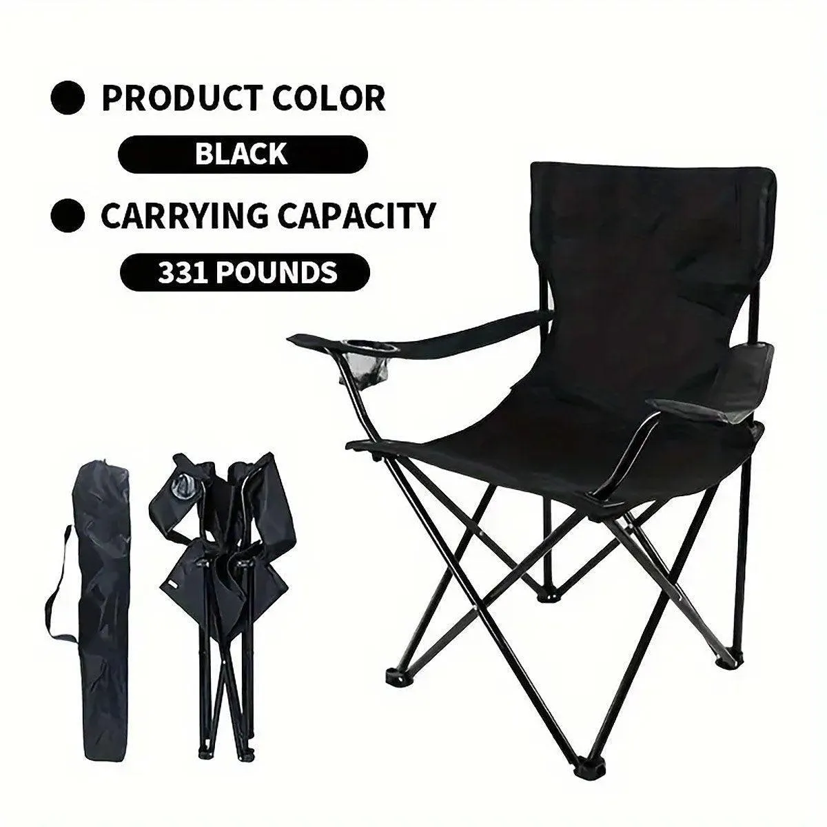 Armrest Camping Fishing Folding Chair Outdoor Portable Picnic Leisure Seat