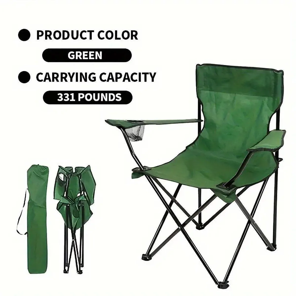Armrest Camping Fishing Folding Chair Outdoor Portable Picnic Leisure Seat