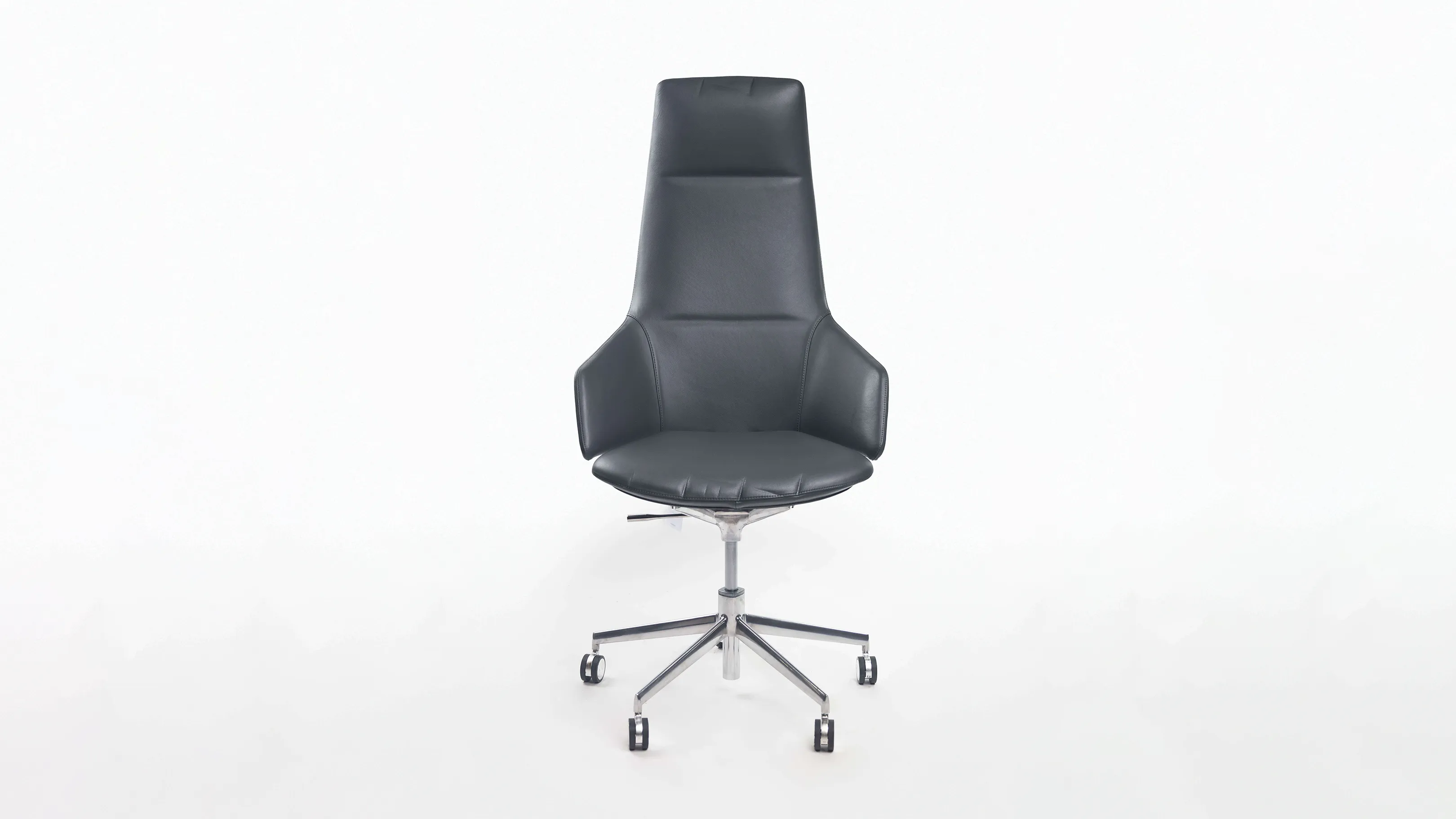 Aston Direction Grey Leather High Back