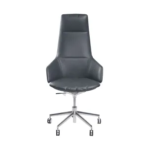 Aston Direction Grey Leather High Back